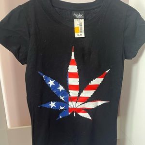 NWT American flag marijuana tee size S